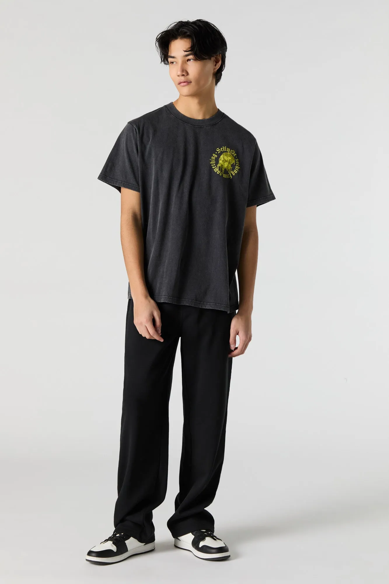 T-shirt délavé à imprimé Self Made Something sold by Urban Planet product image thumbnail 3