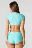 Ultra Cropped Short Sleeve Swim Top sold by Urban Planet