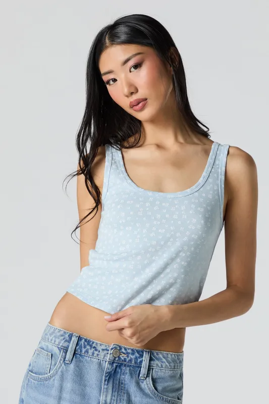 Cropped Ribbed Scoop Neck Tank sold by Urban Planet