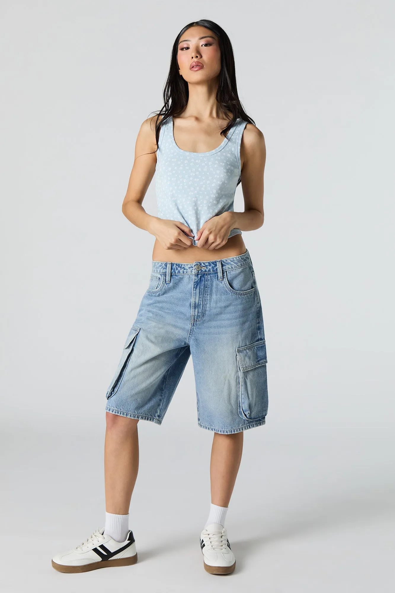 Camisole côtelée écourtée à encolure ronde sold by Urban Planet product image thumbnail 3