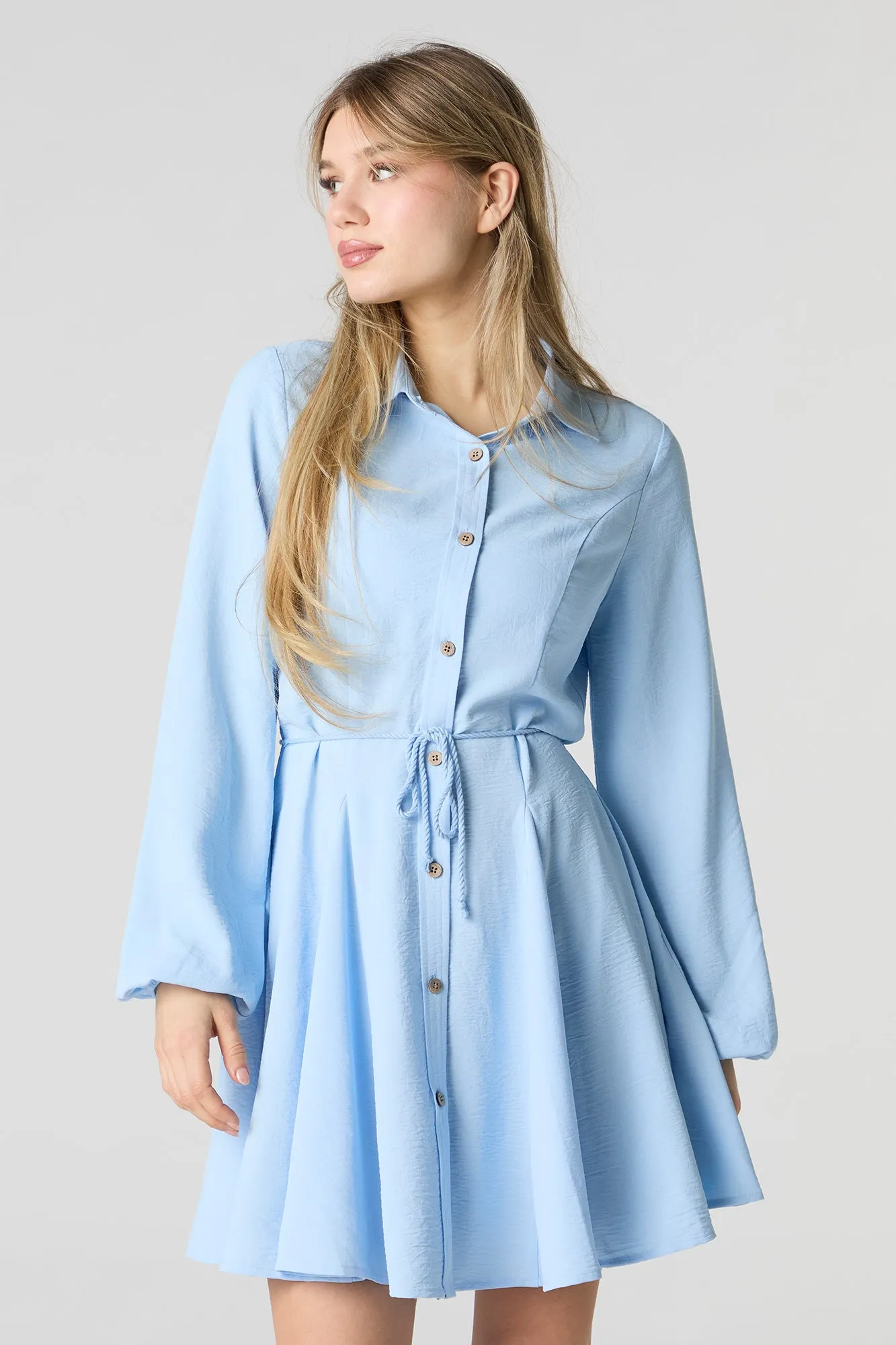 Button-Up Long Sleeve Mini Dress sold by Urban Planet