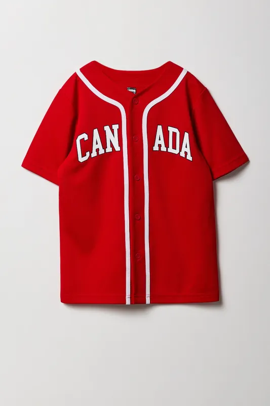 Jersey de baseball en filet à imprimé Canada pour garçon sold by Urban Planet