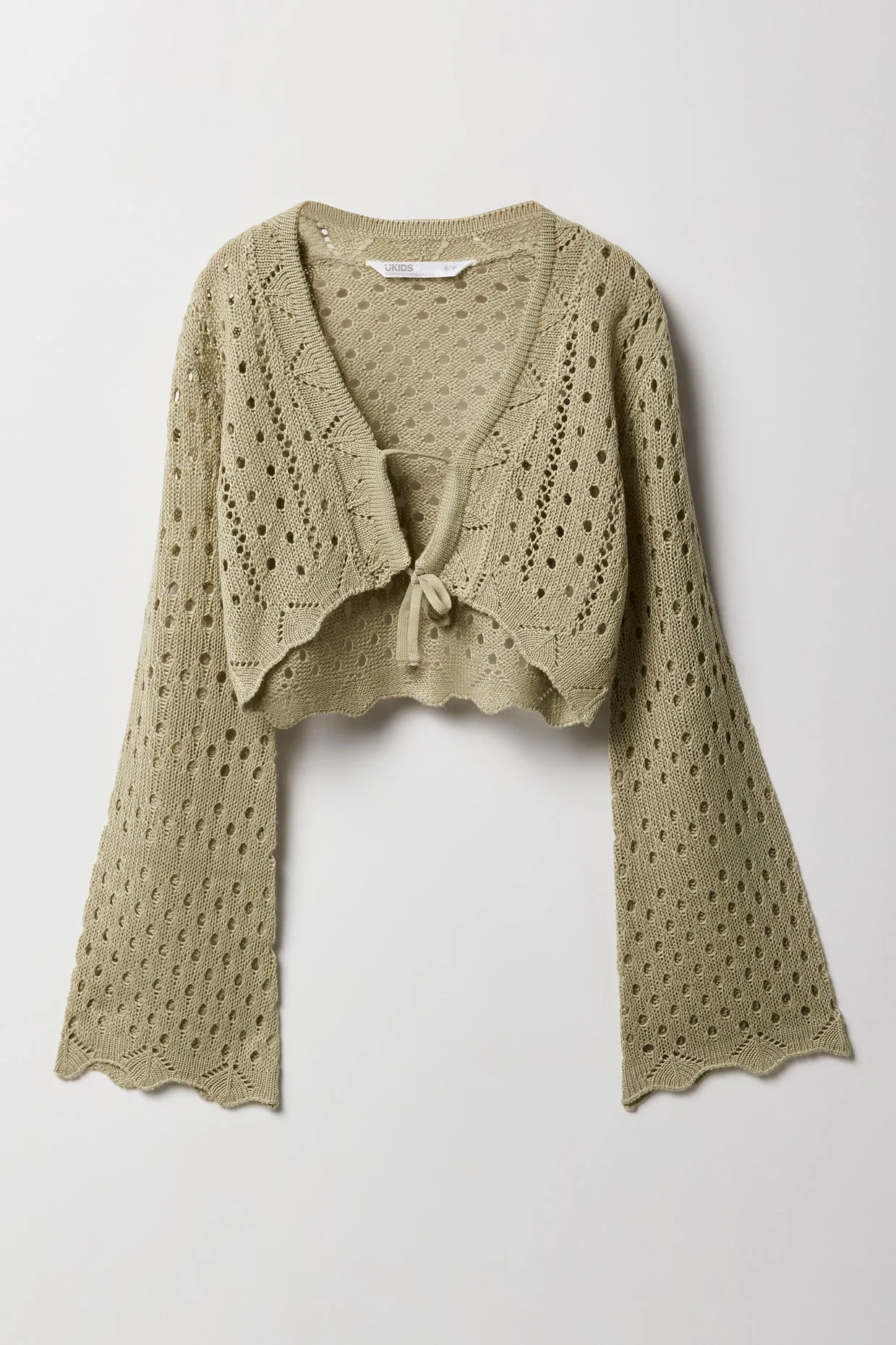 Cardigan en tricot ouvert avec attache à l'avant et manche flottante pour filles sold by Urban Planet
