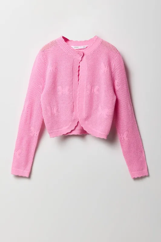Girls Open Knit Cardigan sold by Urban Planet