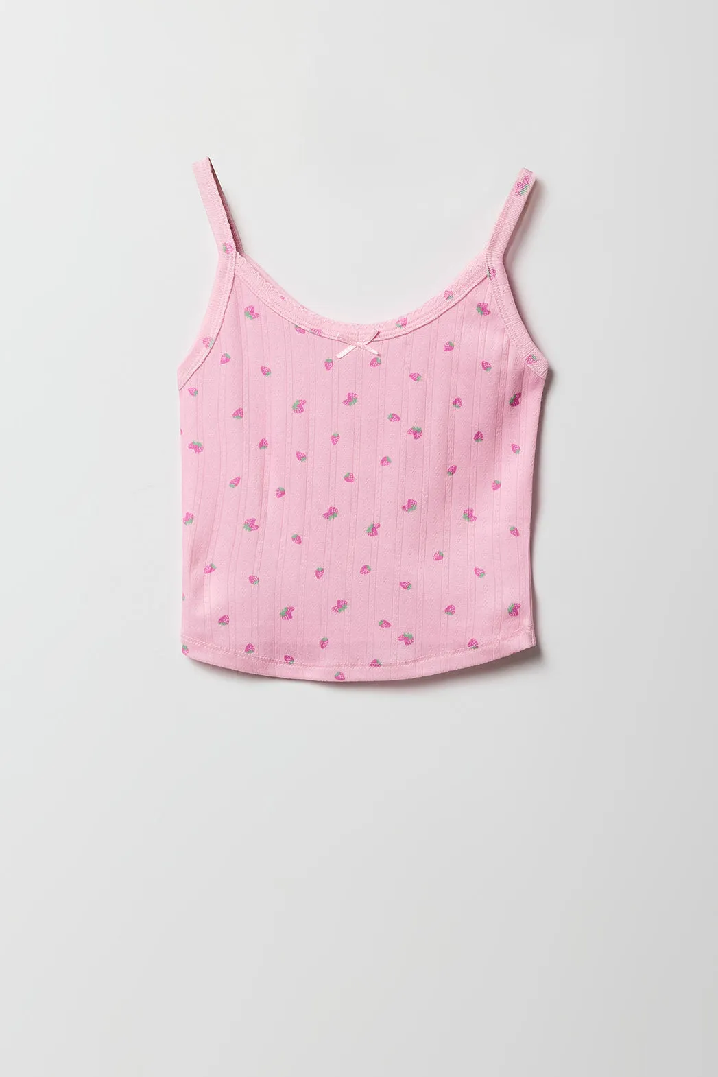 Ensemble-pyjama deux pièces camisole en pointelle et short pour filles sold by Urban Planet product image thumbnail 2