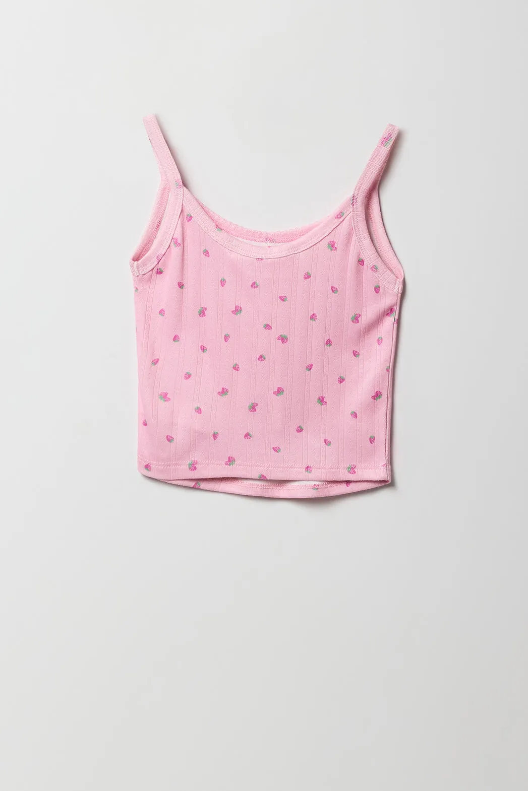 Ensemble-pyjama deux pièces camisole en pointelle et short pour filles sold by Urban Planet product image thumbnail 3