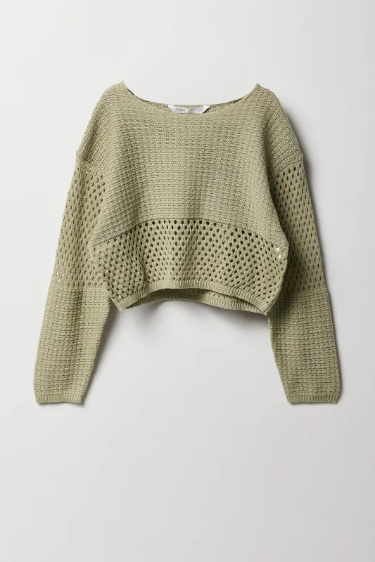 Girls Semi Open Knit Sweater sold by Urban Planet