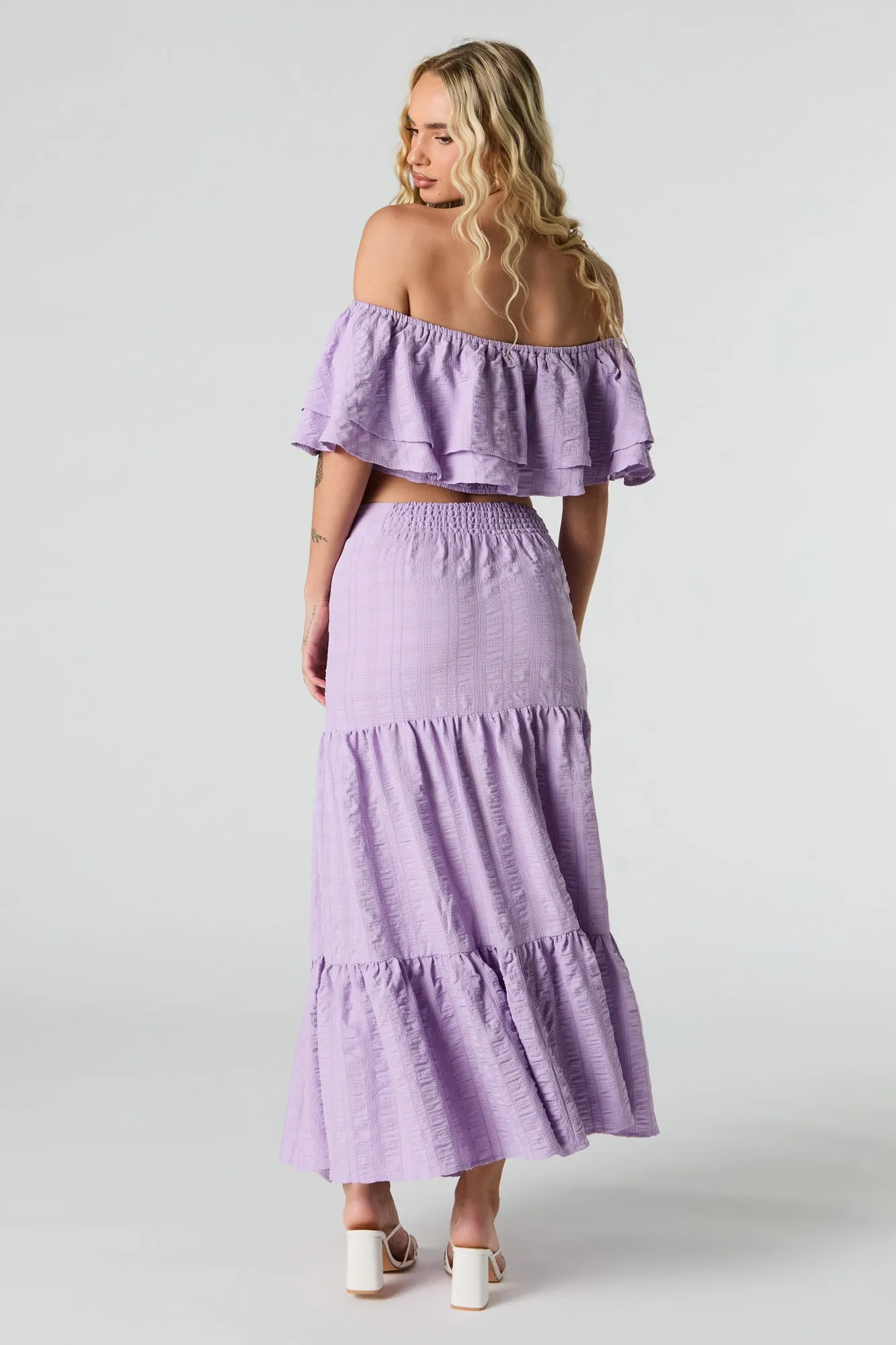 Textured Tiered Slit Maxi Skirt sold by Urban Planet product image thumbnail 3