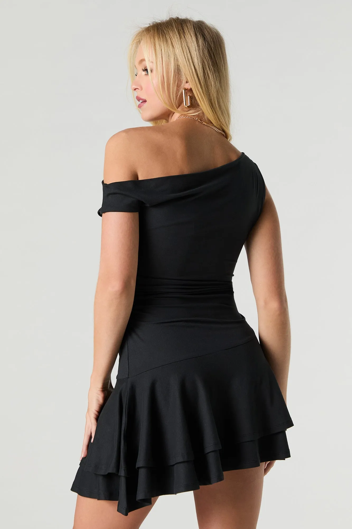 Off Shoulder Ruffle Mini Dress sold by Urban Planet product image thumbnail 5