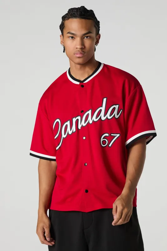 Canada Graphic Mesh Baseball Jersey sold by Urban Planet