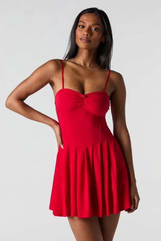 Rosette Corset Pleated Mini Dress sold by Urban Planet