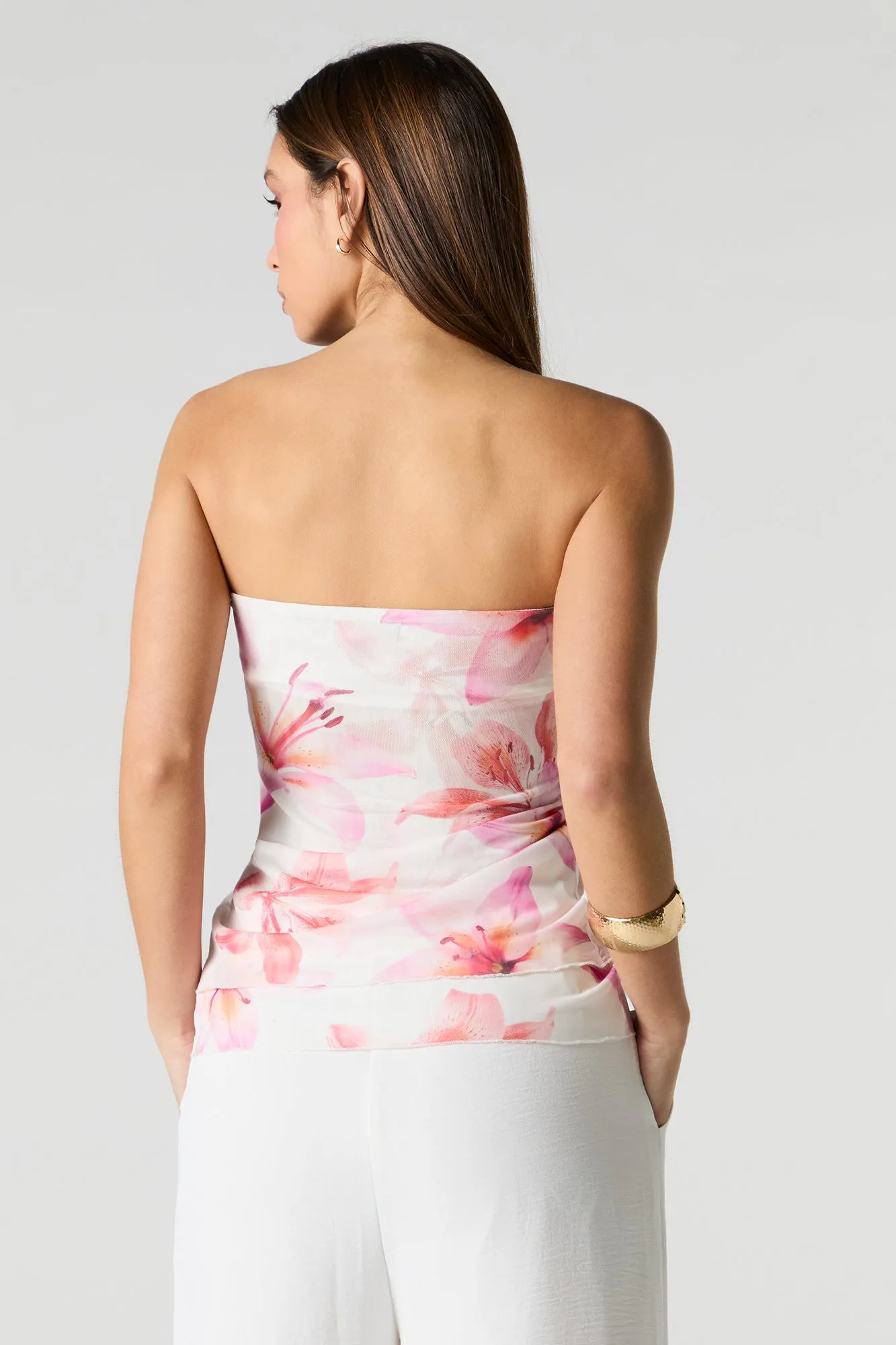 Haut tubulaire en filet fleuri sold by Urban Planet product image thumbnail 2