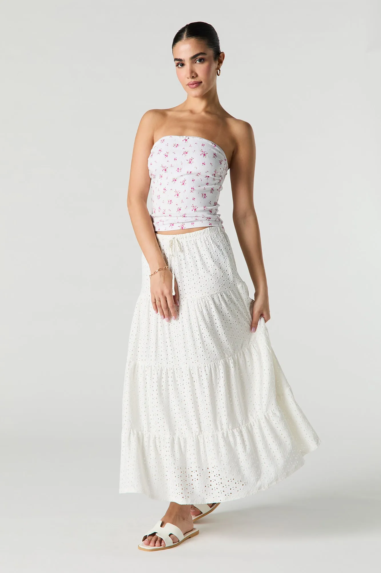 Ribbed Rosette Tube Top sold by Urban Planet product image thumbnail 3