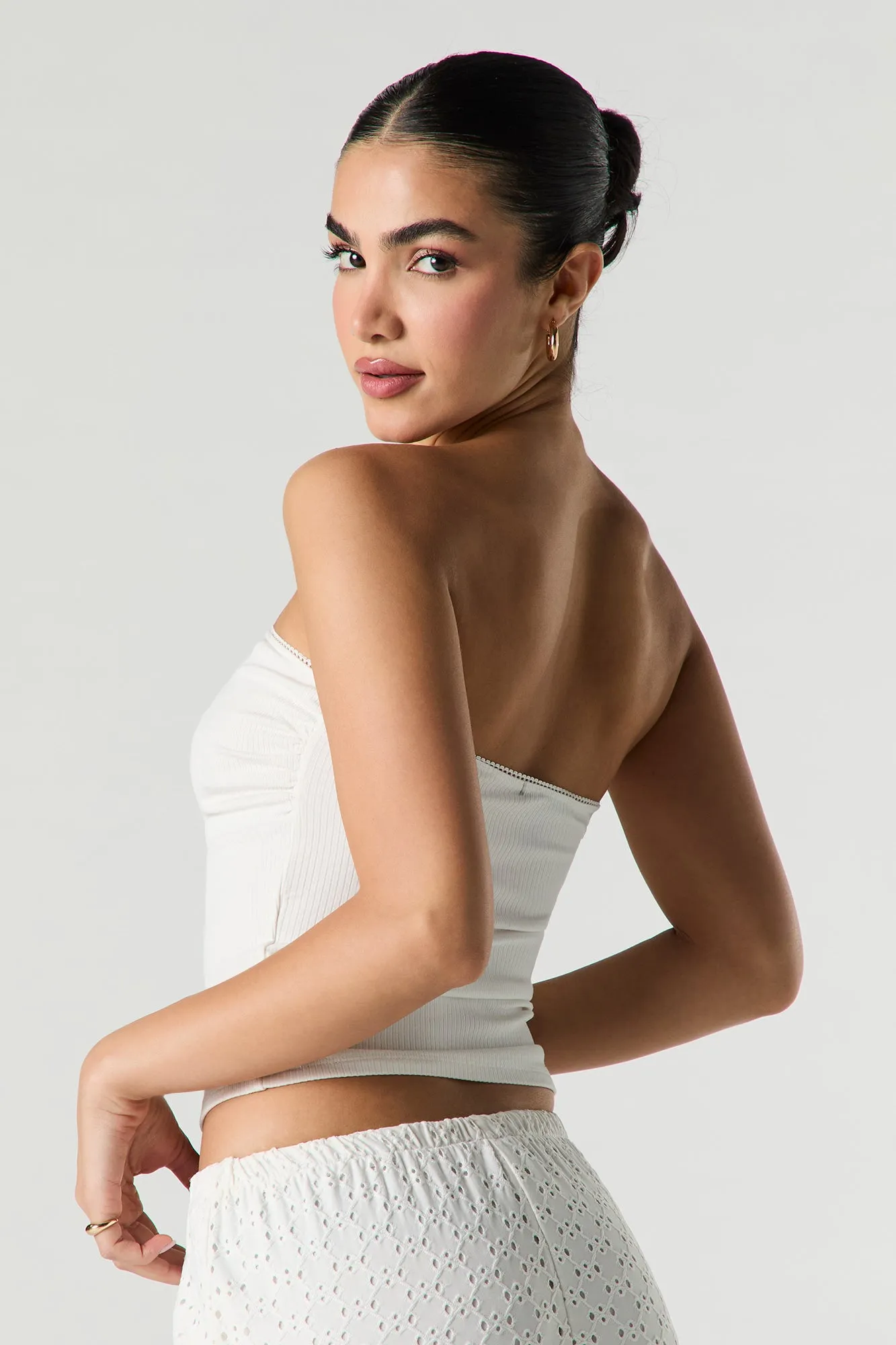 Ribbed Rosette Tube Top sold by Urban Planet product image thumbnail 5