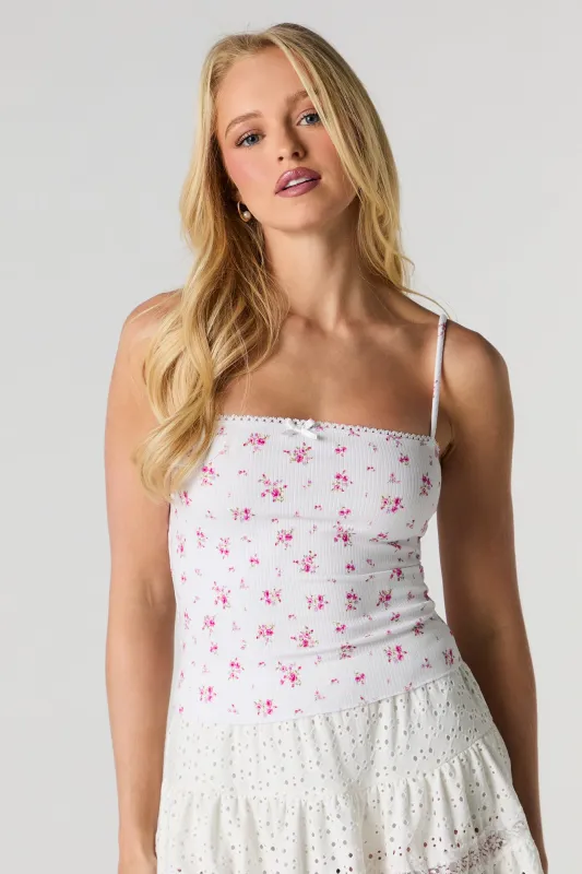 Ribbed Lace Trim Cami sold by Urban Planet