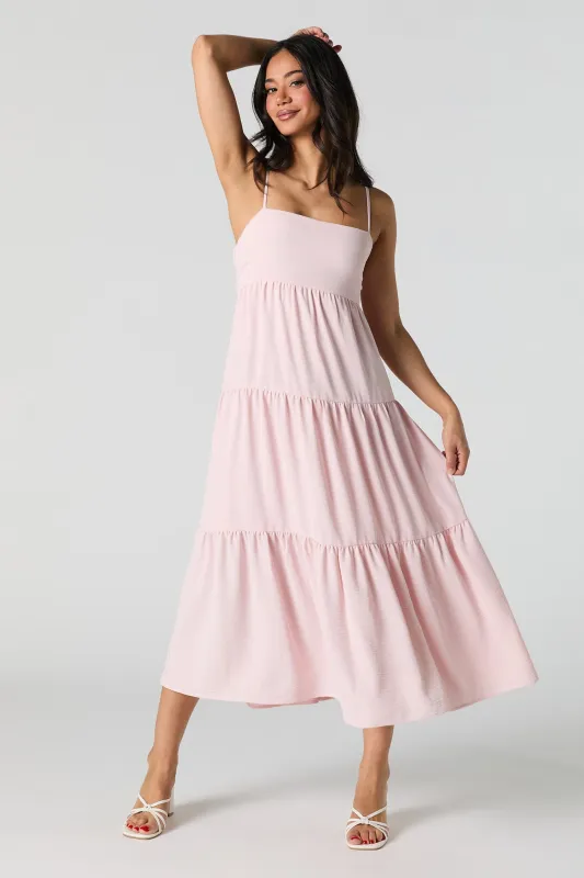 Cut-Out Back Tiered Midi Dress sold by Urban Planet
