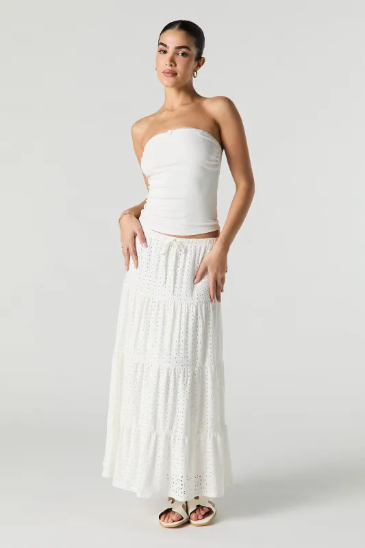 Pointelle Tiered Maxi Skirt sold by Urban Planet
