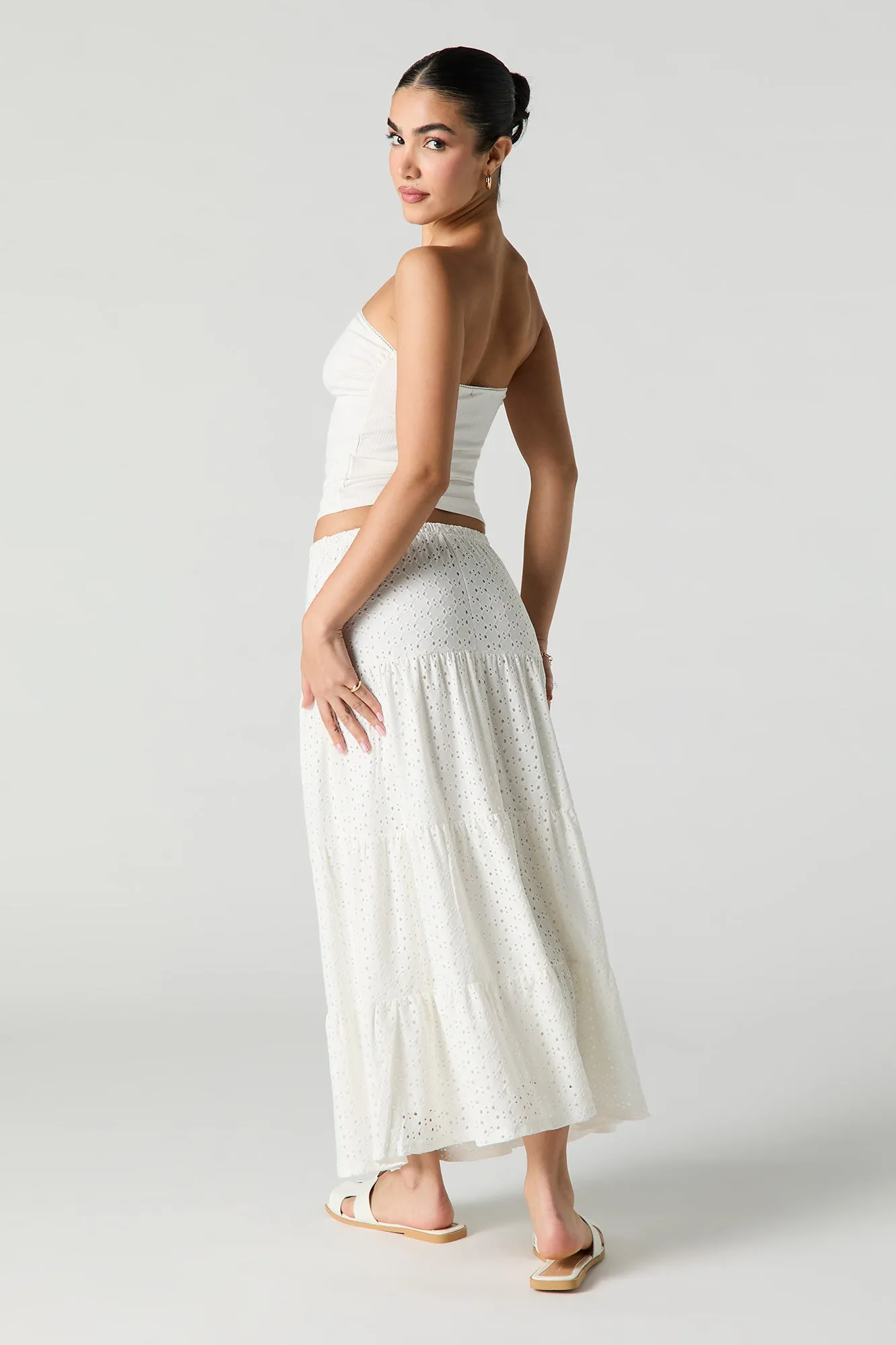 Jupe maxi volantée en pointelle sold by Urban Planet product image thumbnail 3