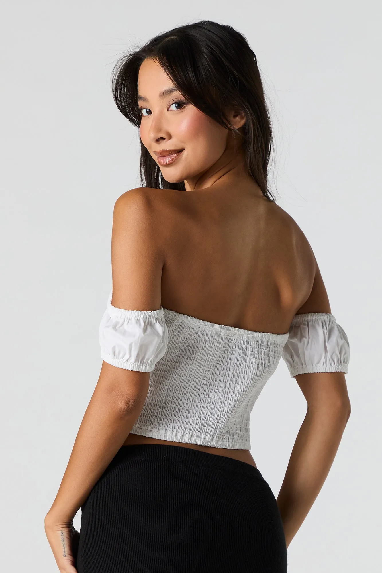 Haut court à épaules dénudées et décolleté en coeur sold by Urban Planet product image thumbnail 2