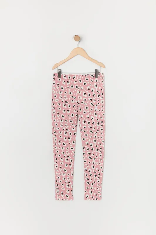 Legging en molleton doux à imprimé Guépard pour fille sold by Urban Planet