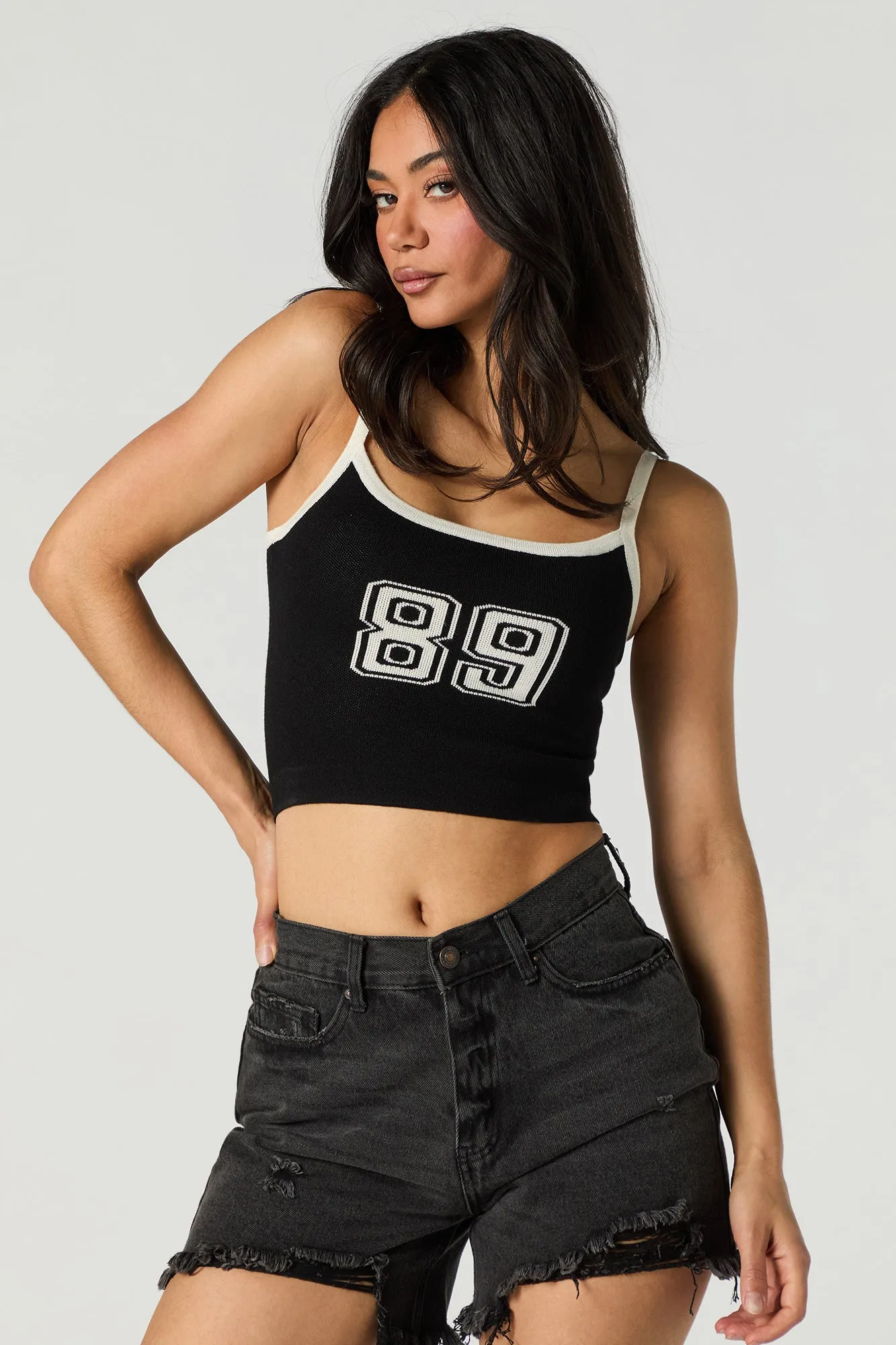 Camisole écourtée en tricot jacquard sold by Urban Planet product image thumbnail 4