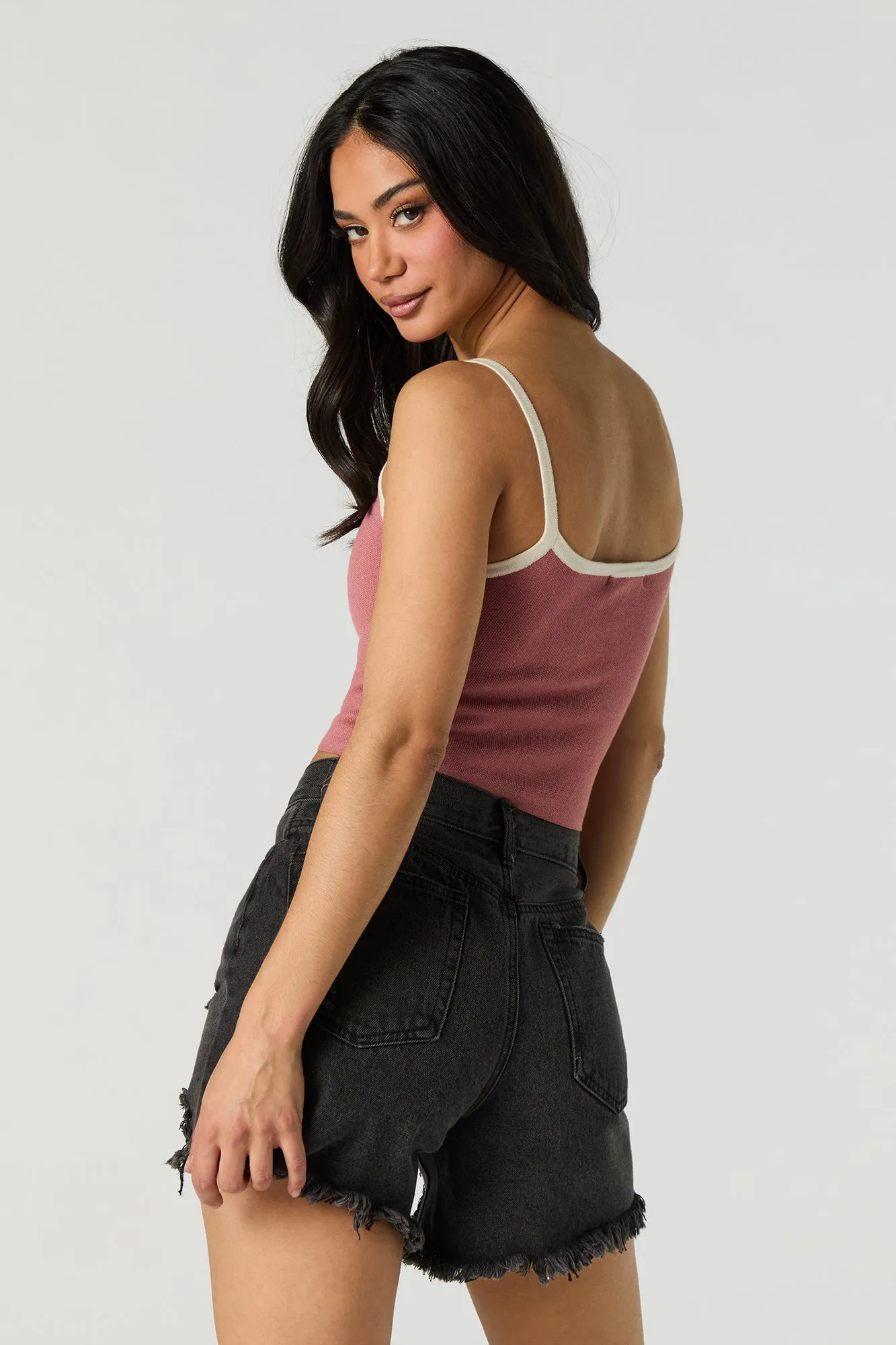 Camisole écourtée en tricot jacquard sold by Urban Planet product image thumbnail 2