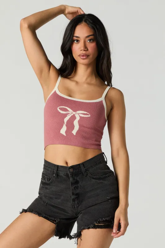 Camisole écourtée en tricot jacquard sold by Urban Planet