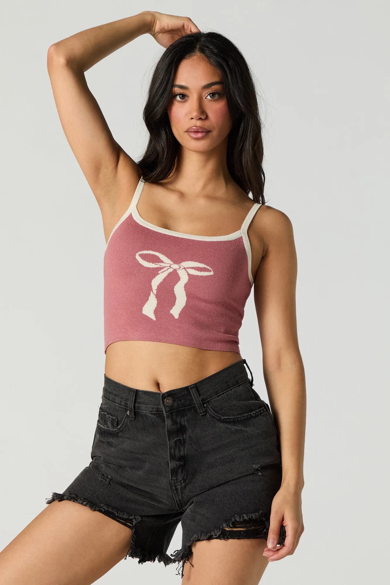 Camisole écourtée en tricot jacquard sold by Urban Planet