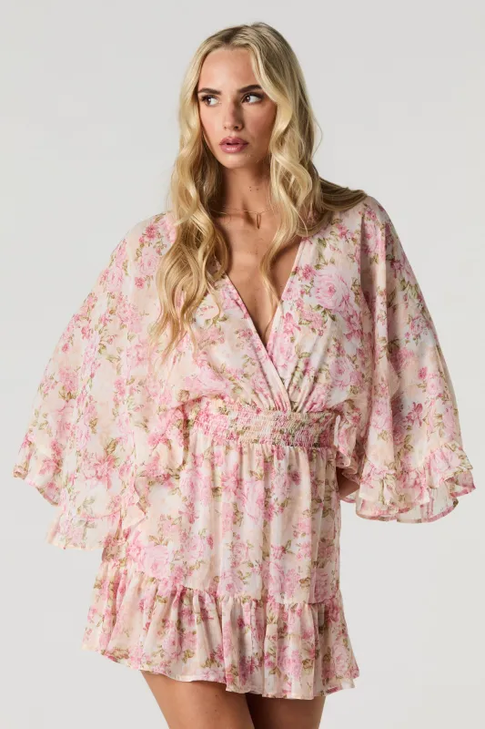 Chiffon Flowy Long Sleeve Mini Romper sold by Urban Planet
