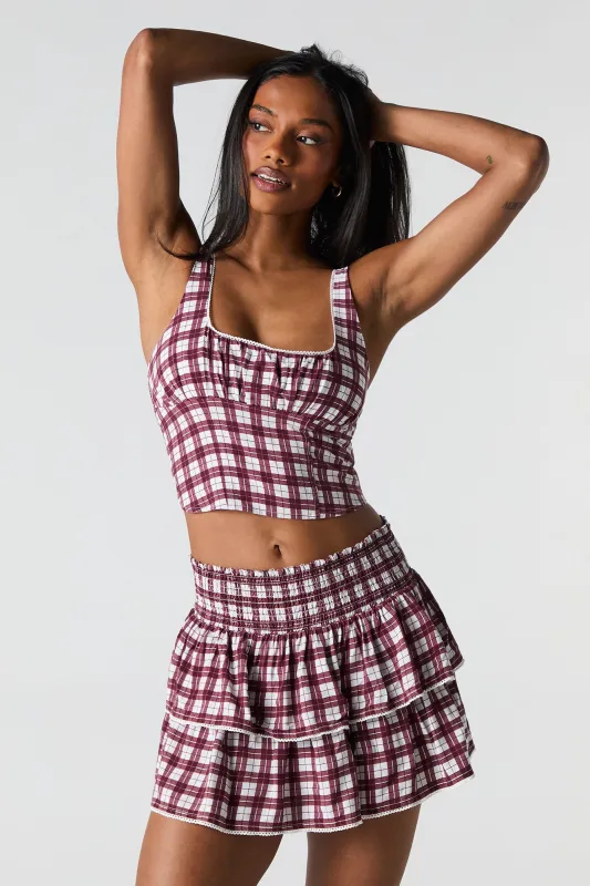 Plaid Square Neck Tank sold by Urban Planet