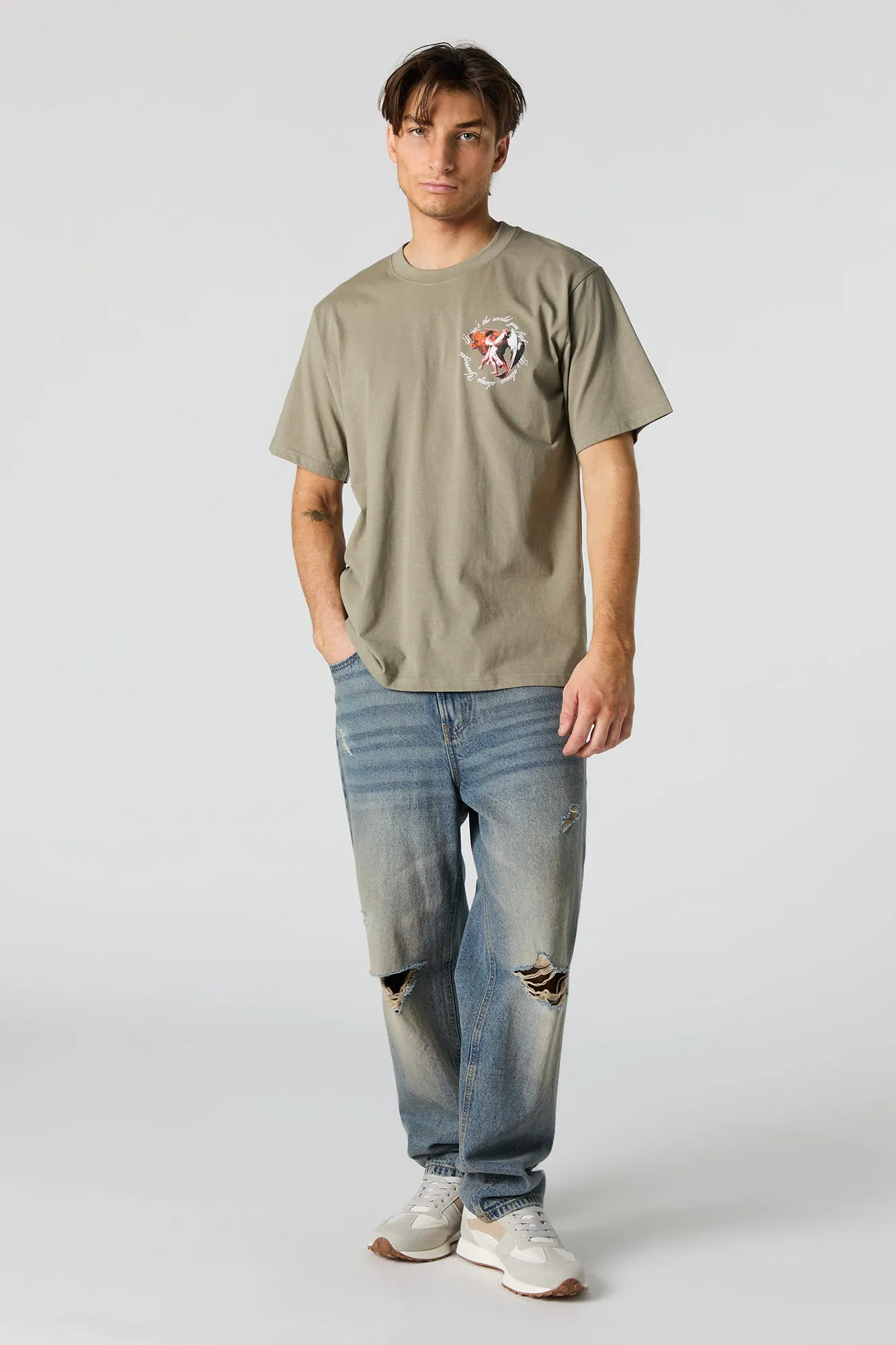 Fighting Yourself Graphic T-Shirt sold by Urban Planet product image thumbnail 3