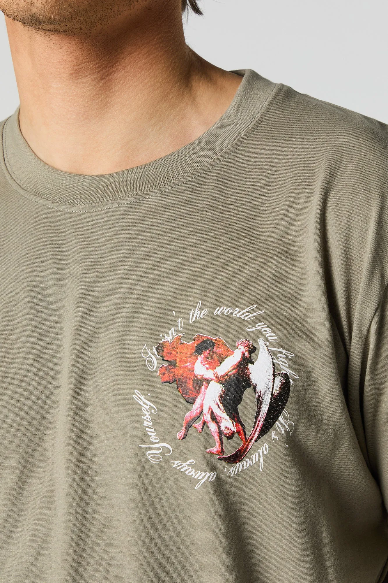 Fighting Yourself Graphic T-Shirt sold by Urban Planet product image thumbnail 4