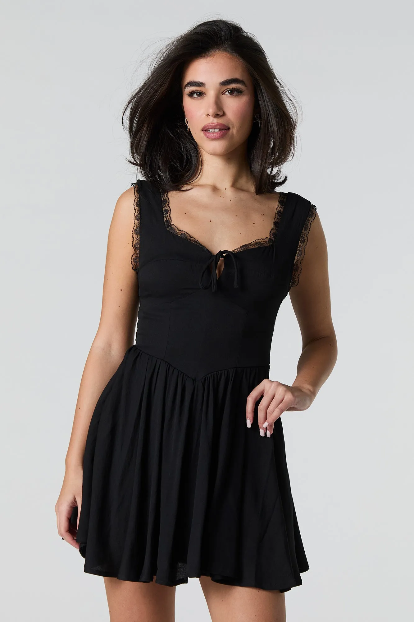 Lace Trim Mini Dress sold by Urban Planet product image thumbnail 4