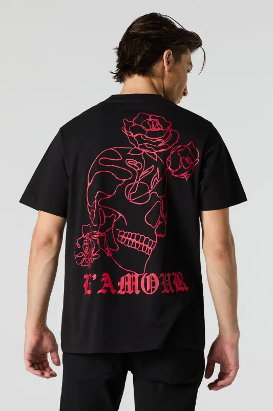 T-shirt à imprimé Skull & Roses sold by Urban Planet
