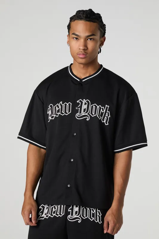 New York Graphic Mesh Baseball Jersey sold by Urban Planet