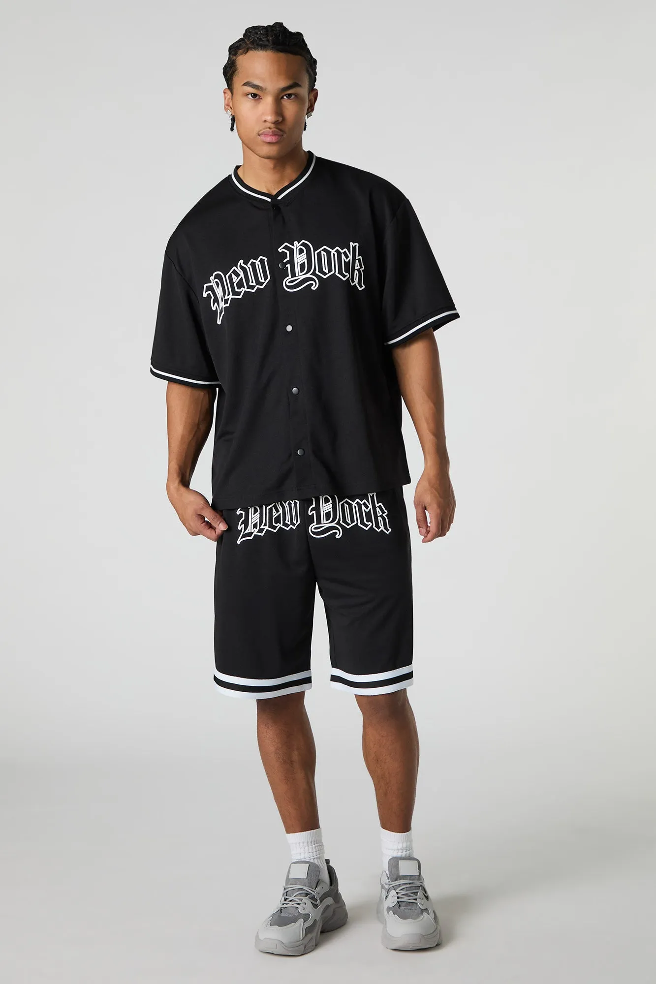 Jersey de baseball en filet à imprimé New York sold by Urban Planet product image thumbnail 3