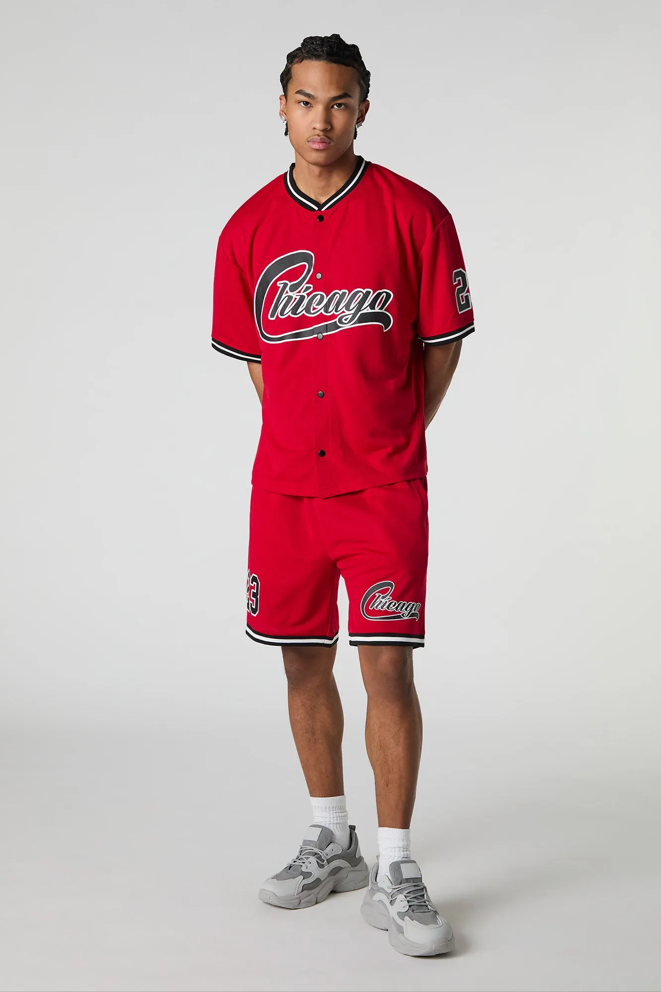 Chicago Graphic Mesh Baseball Jersey sold by Urban Planet product image thumbnail 3
