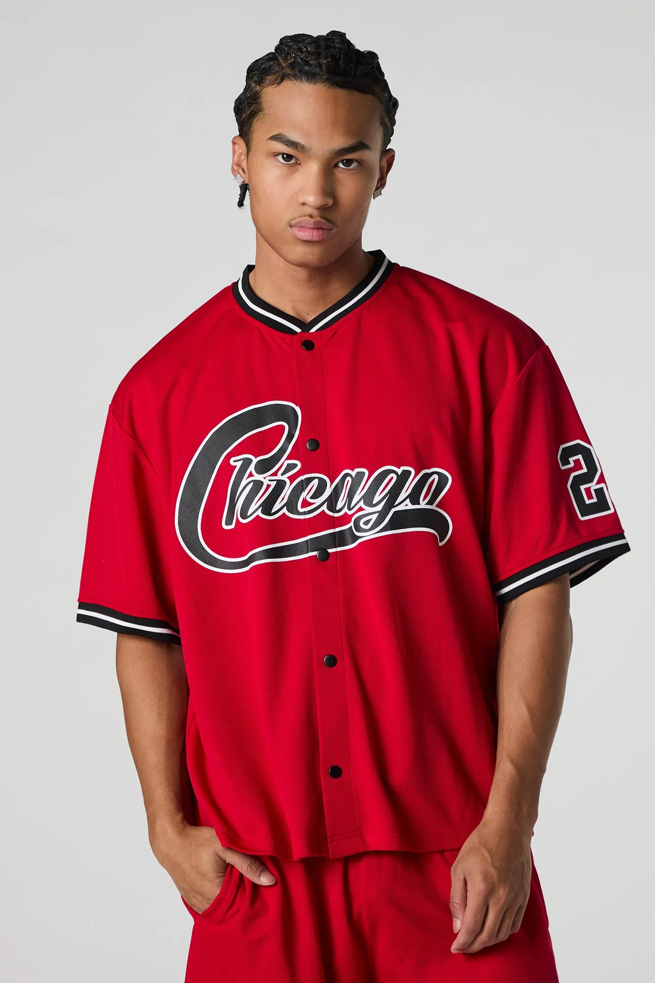 Chicago Graphic Mesh Baseball Jersey sold by Urban Planet