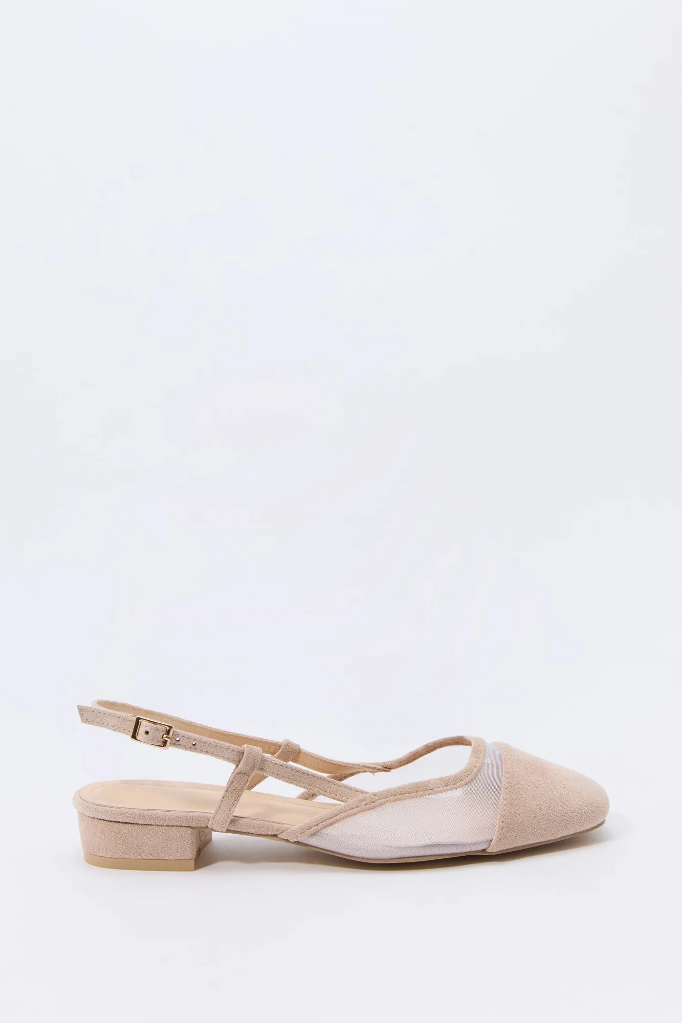 Mesh & Faux Suede Slingback Flat sold by Urban Planet