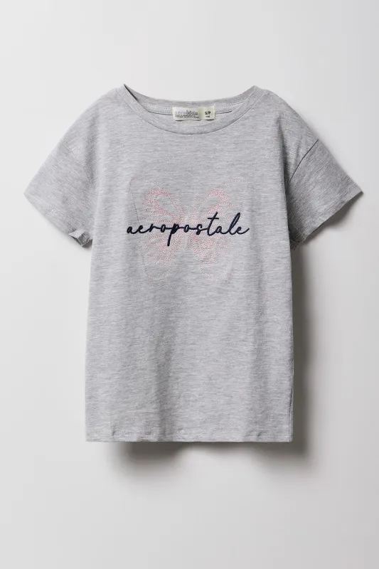 Girls Aeropostale Butterfly Embroidered T-Shirt sold by Urban Planet