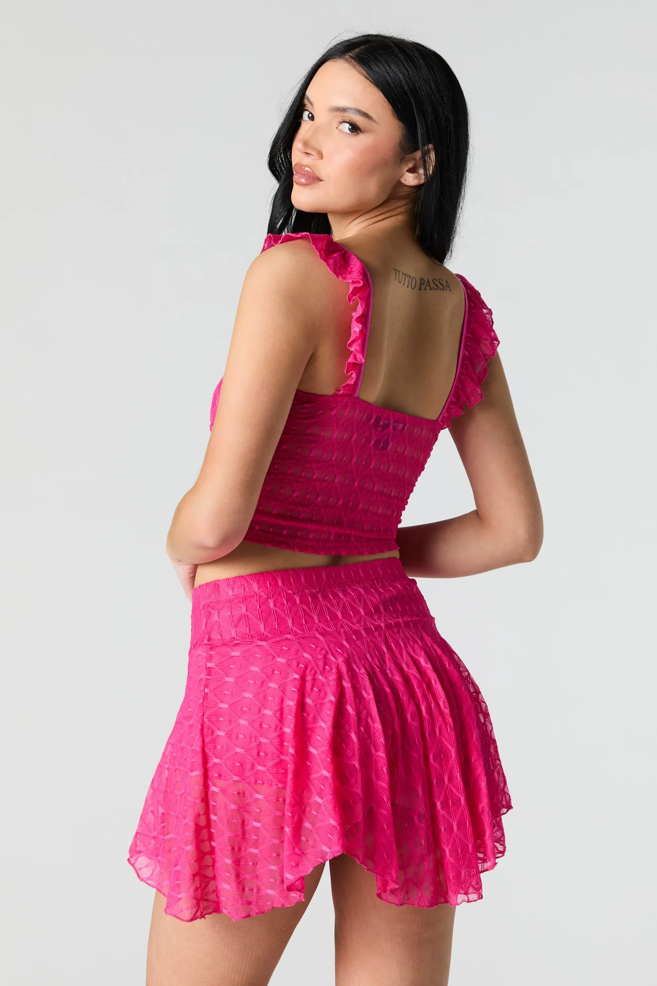 Minijupe-short asymétrique en dentelle sold by Urban Planet product image thumbnail 2