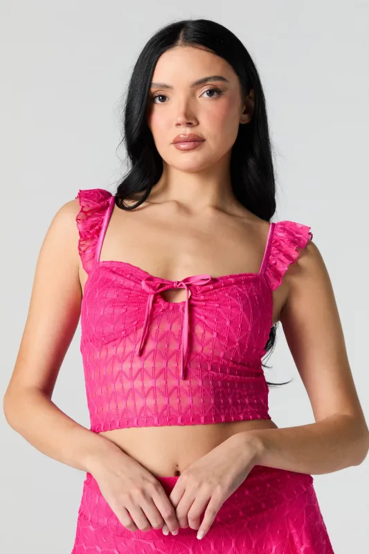 Lace Flutter Strap Bustier Top sold by Urban Planet