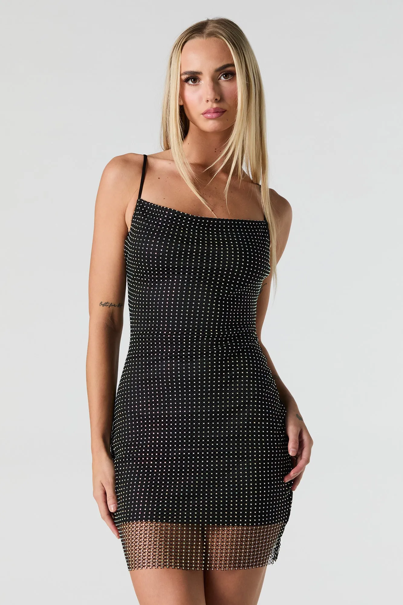 Rhinestone Fishnet Mini Dress sold by Urban Planet product image thumbnail 4