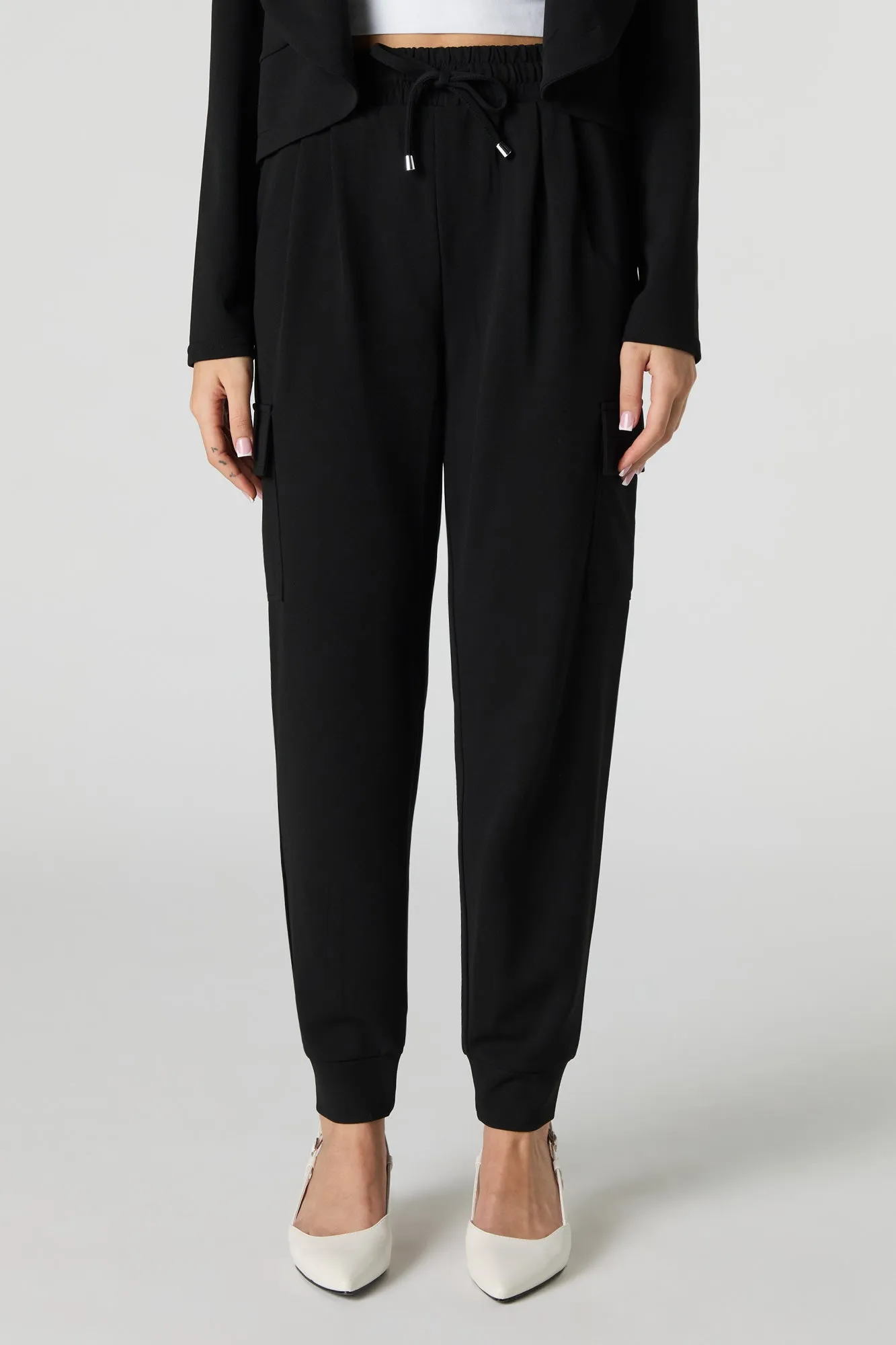 Jogger habillé en crêpe à taille coulissante sold by Urban Planet product image thumbnail 5