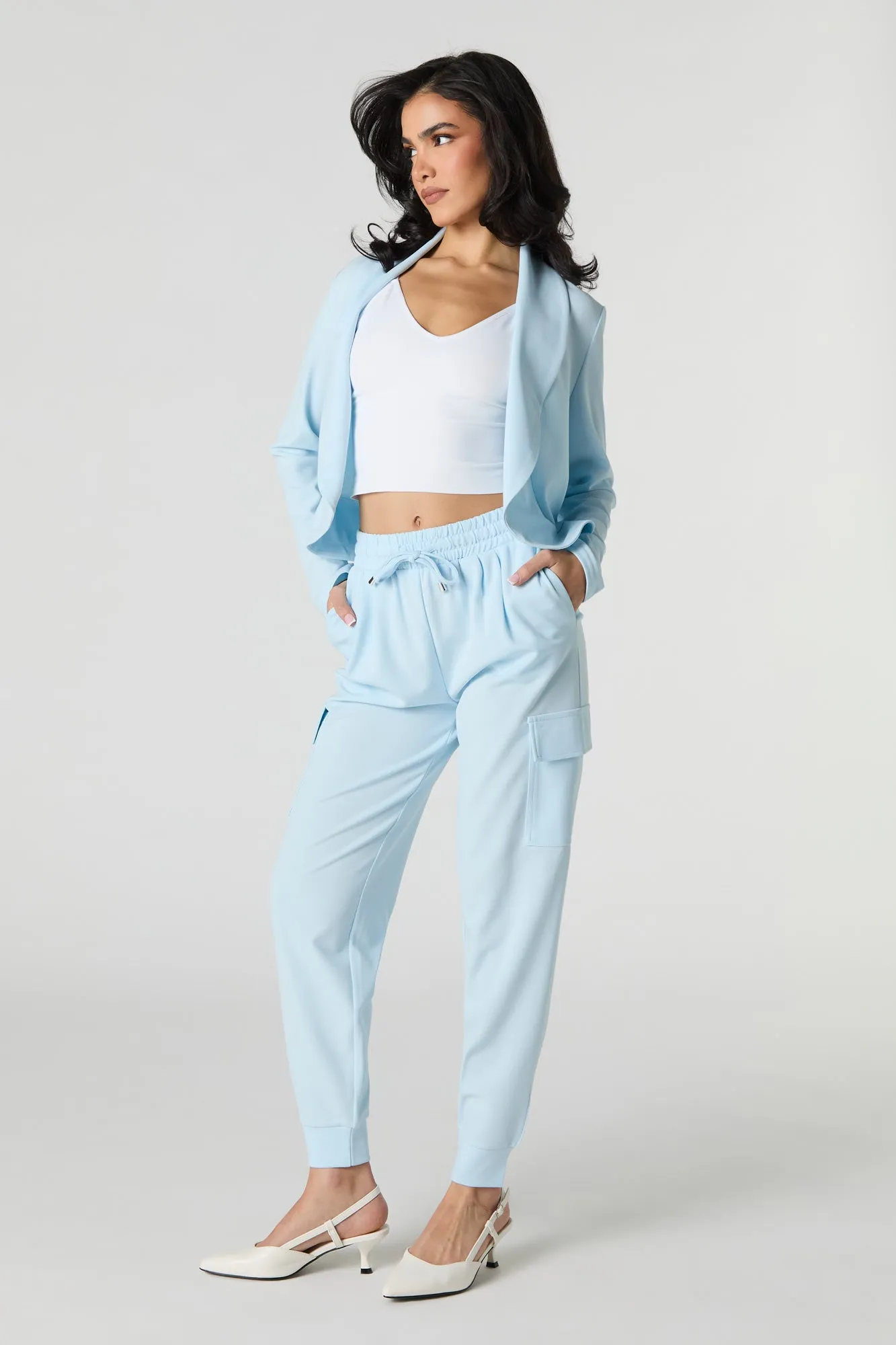 Jogger habillé en crêpe à taille coulissante sold by Urban Planet