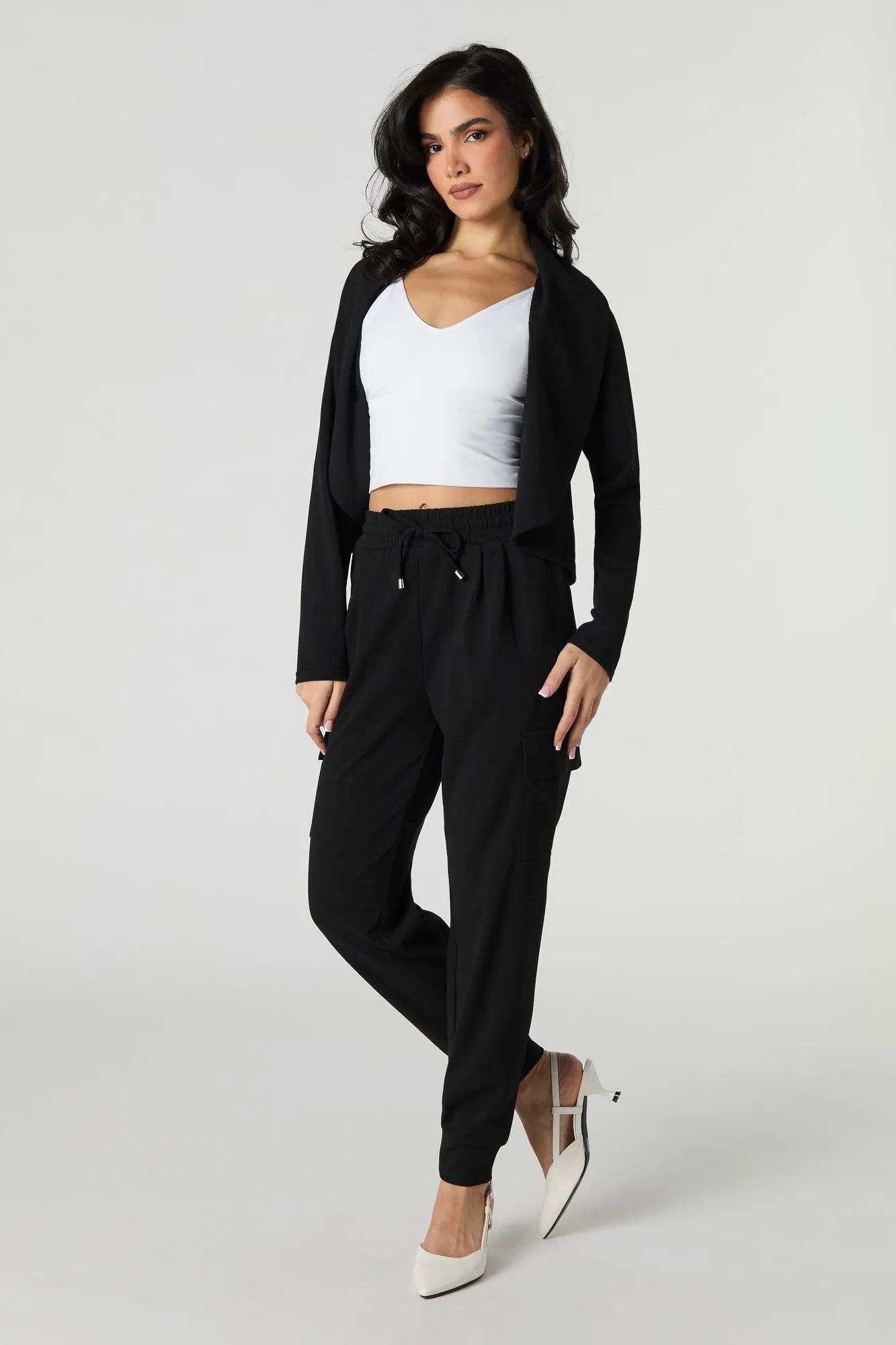 Jogger habillé en crêpe à taille coulissante sold by Urban Planet product image thumbnail 4