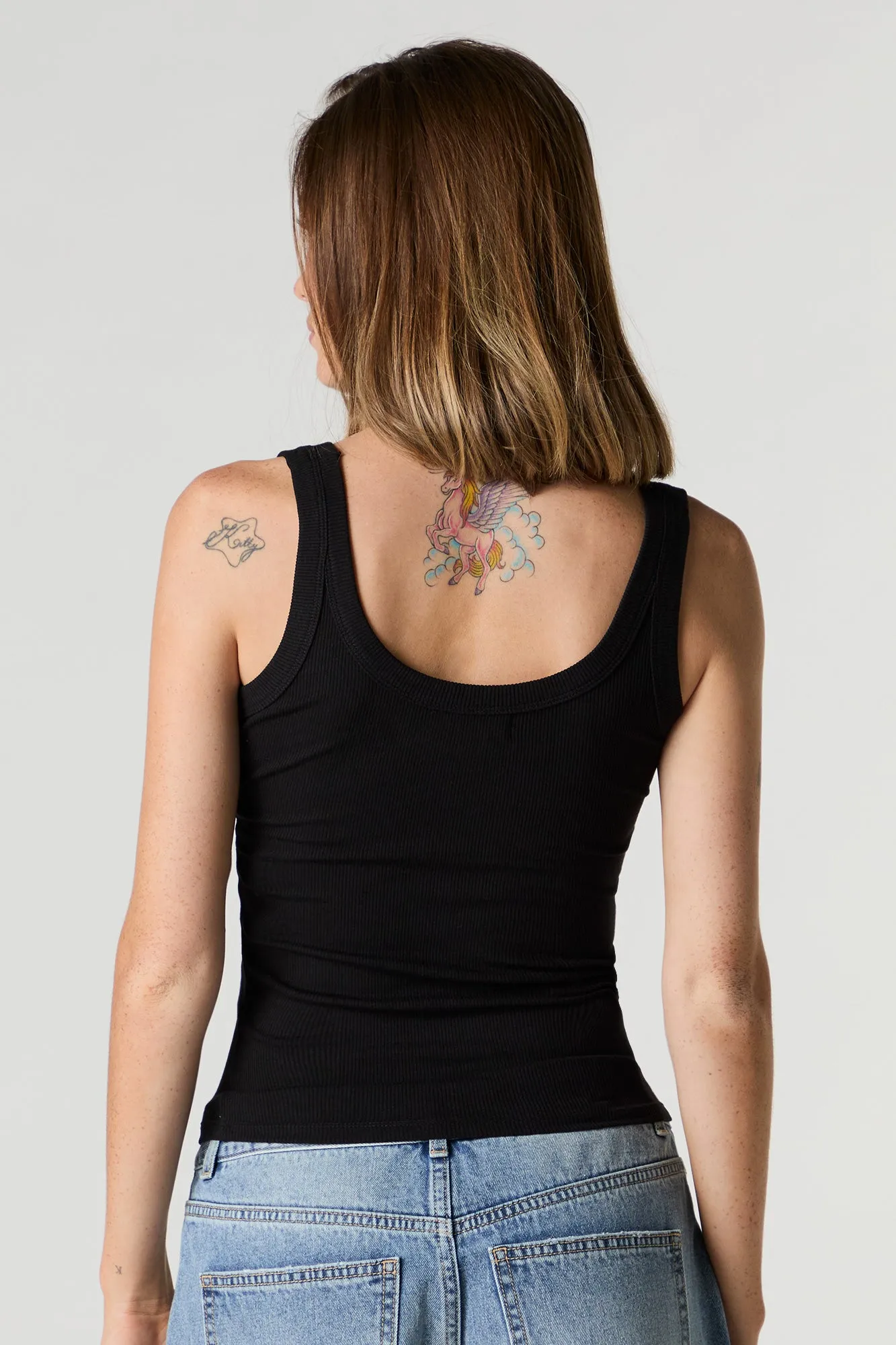 Ribbed Scoop Neck Skimmer Tank sold by Urban Planet product image thumbnail 5