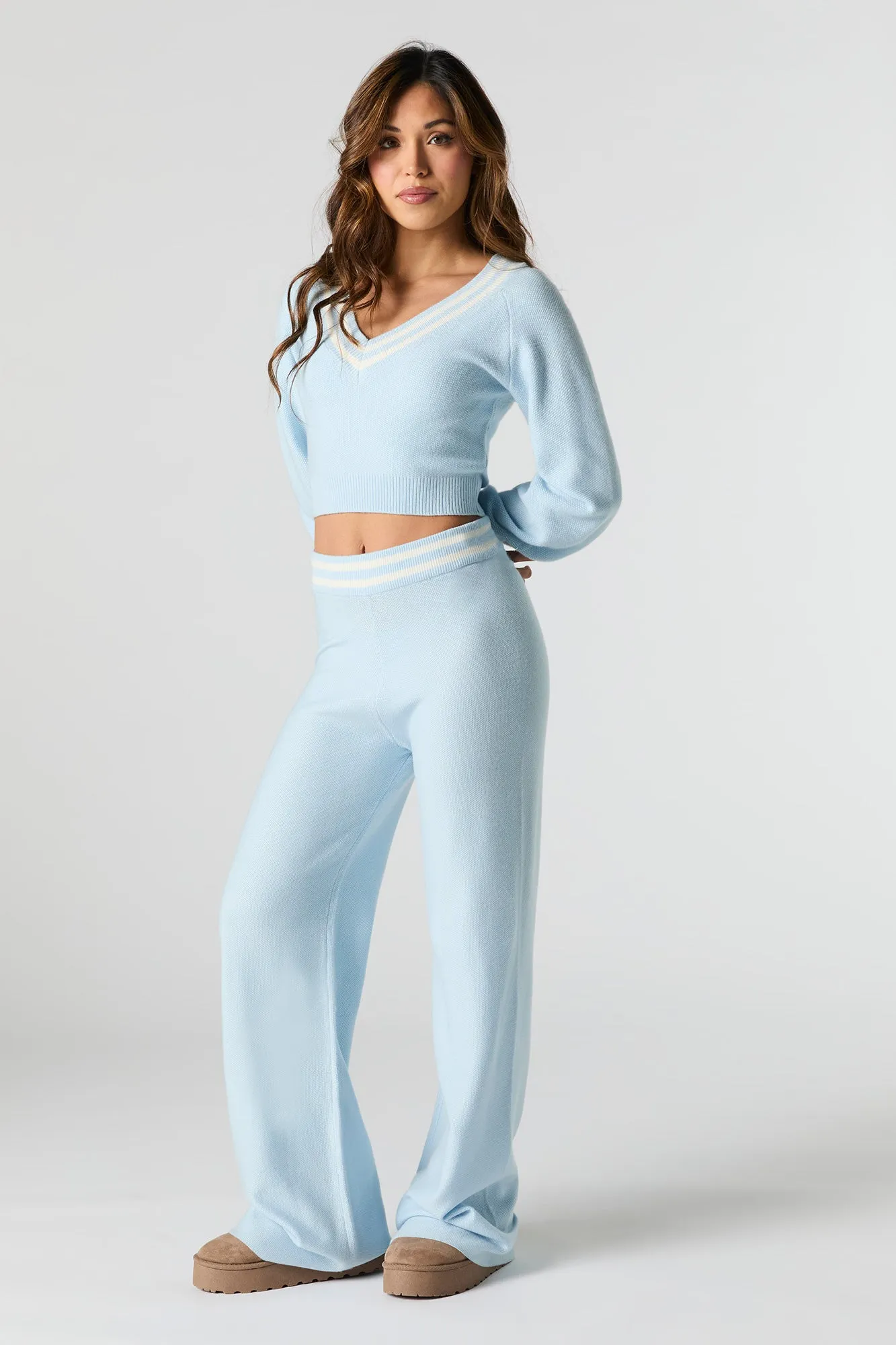 V-Neck Striped Trim Sweater sold by Urban Planet product image thumbnail 3