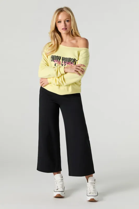 Pantalon d'entraînement écourté à jambe large en molleton sold by Urban Planet