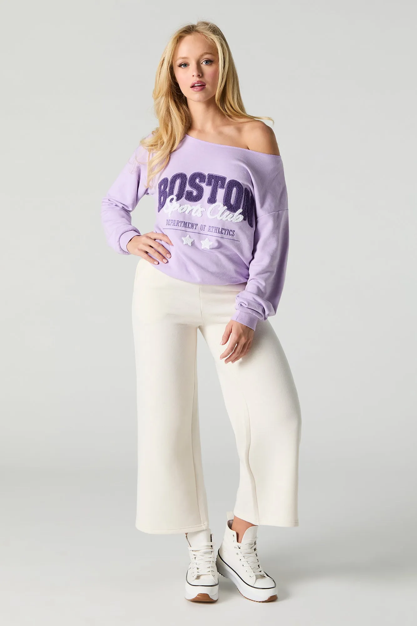 Off Shoulder French Terry Sweatshirt sold by Urban Planet product image thumbnail 3